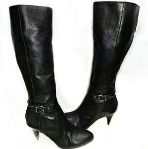 Antonio Melani Black Steletto Leather Boots